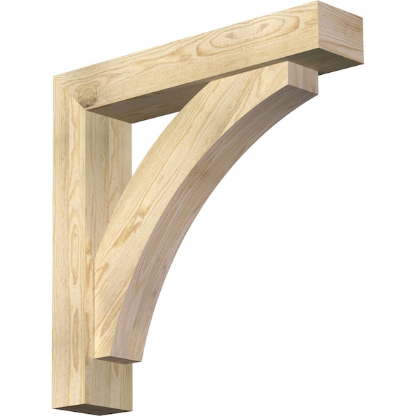 Ekena Millwork Thorton Block Rough Sawn Bracket w/ Offset Brace, Douglas Fir, 6"W x 30"D x 30"H BKT0604X30X30THR05RDF - main